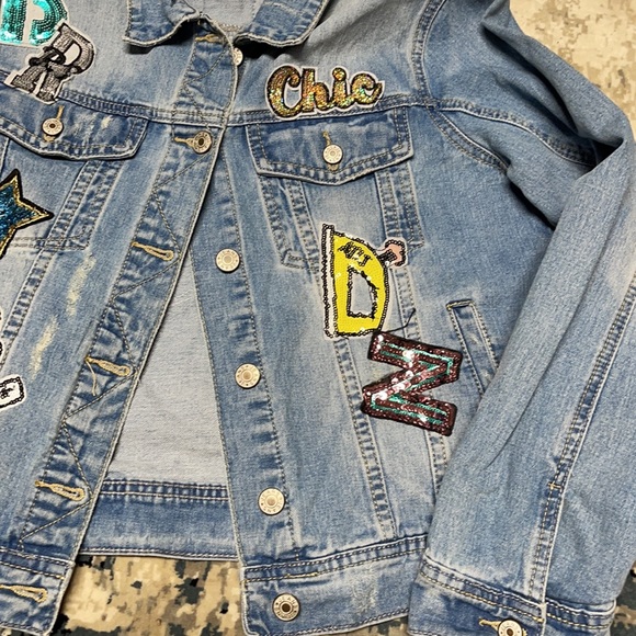 Pookie and Sebastian Denim patchwork jacket - Picture 3 of 11